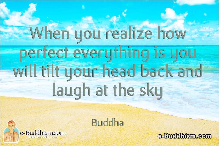 When you realize how perfect everything is you will tilt your head back and laugh at the sky. -Buddha