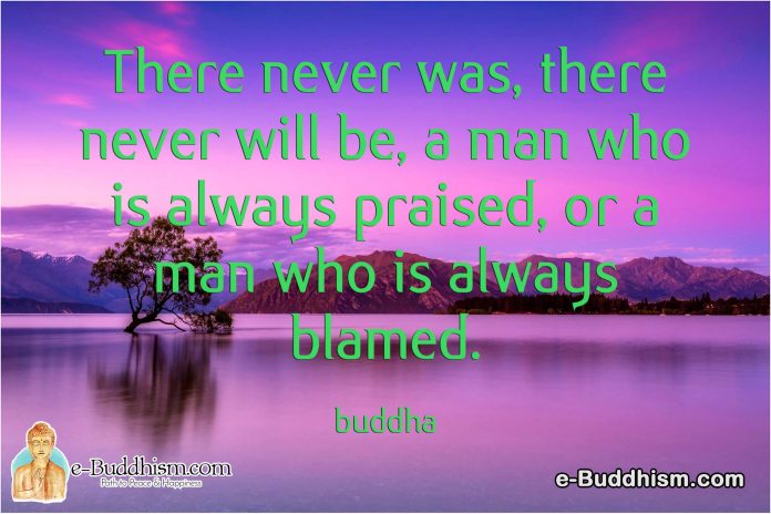 There never was, and there never will be, a man who is always praised, or a man who is always blamed. -Buddha