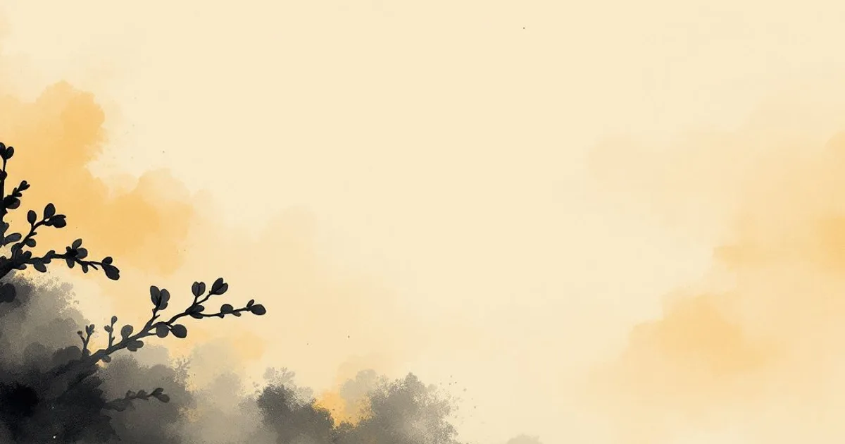 Buddha Quotes on Mindfulness: soft light through drifting mist (ink-wash illustration)