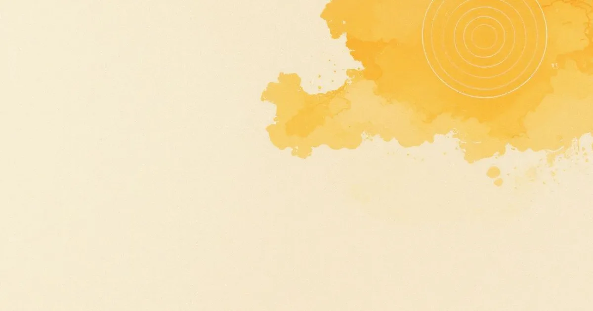 Sumi-e ink-wash illustration: faint concentric ripples spreading outward through a soft wash of amber light.