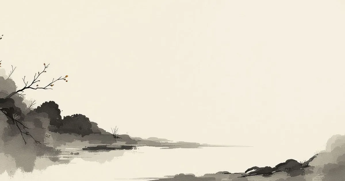 Sumi-e ink-wash illustration: a path leading gently into soft light.