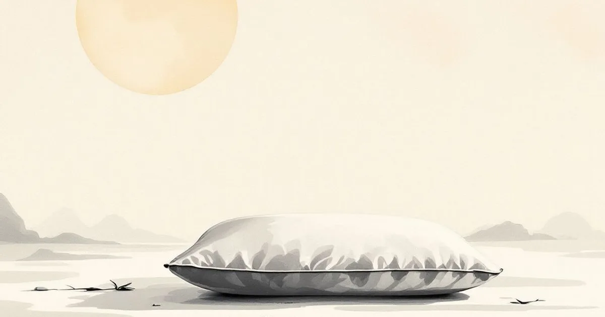 Why Do Buddhists Meditate? The Purposes, by Tradition: an empty cushion under a low sun (ink-wash illustration)
