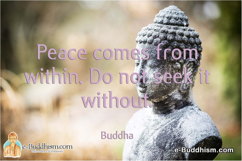 Peace comes from within. Do not seek it without. -Buddha