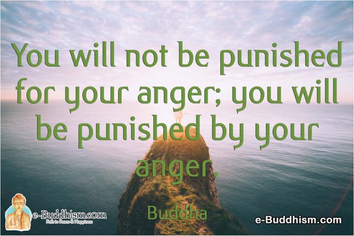 You will not be punished for your anger; you will be punished by your anger. -Buddha