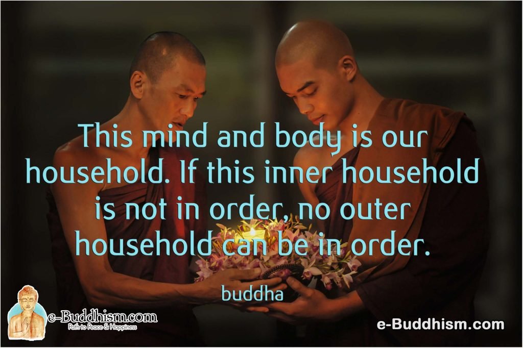 This mind and body are our households. If this inner household is not in order, no outer household can be in order. - Buddha