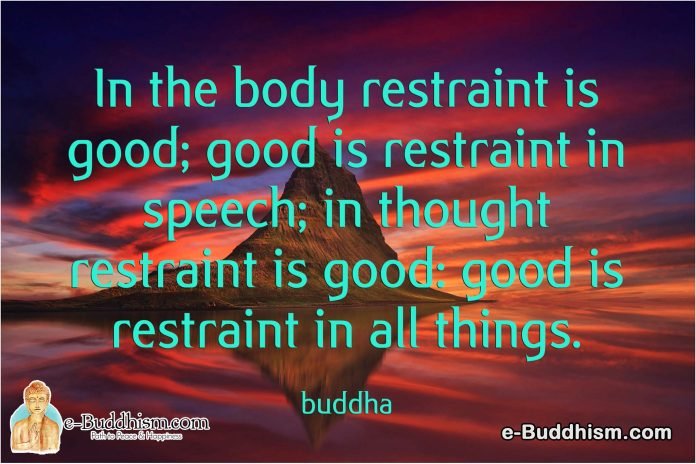 In the body restraint is good; good is restraint in speech; in thought restraint is good: good is restraint in all things. -Buddha