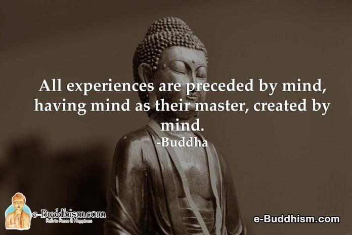 All experiences are preceded by the mind, having the mind as its master, created by the mind. -Buddha