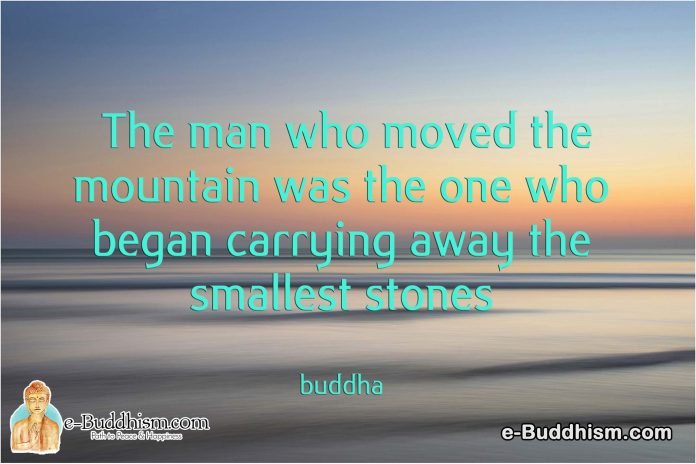 The man who moved the mountain was the one who began carrying away the smallest stones. -Buddha