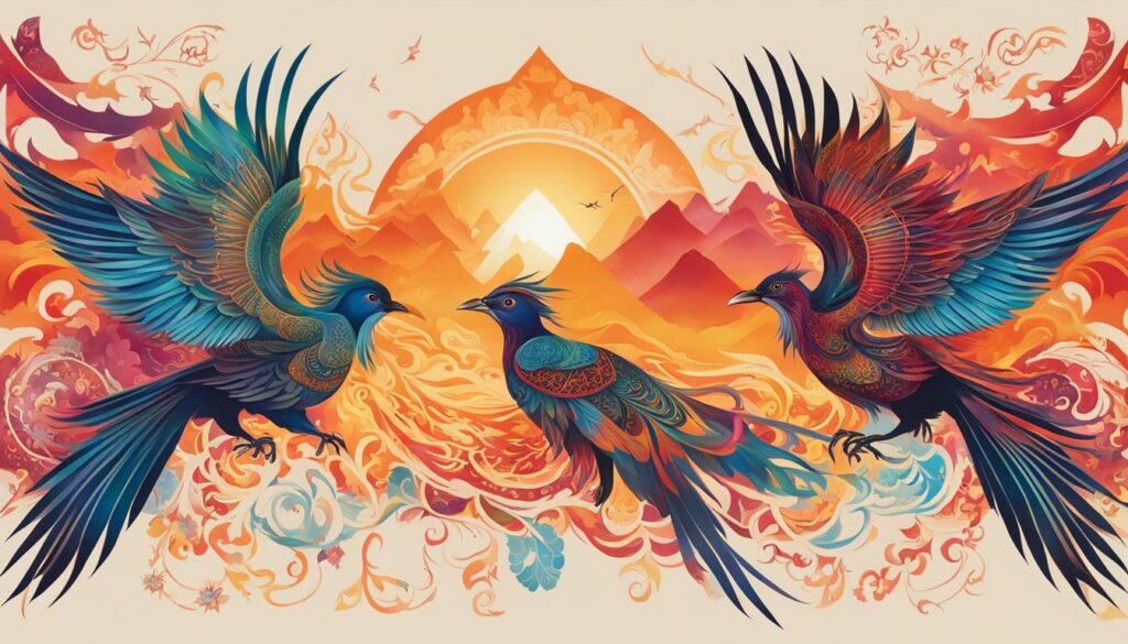 Phoenix-like birds