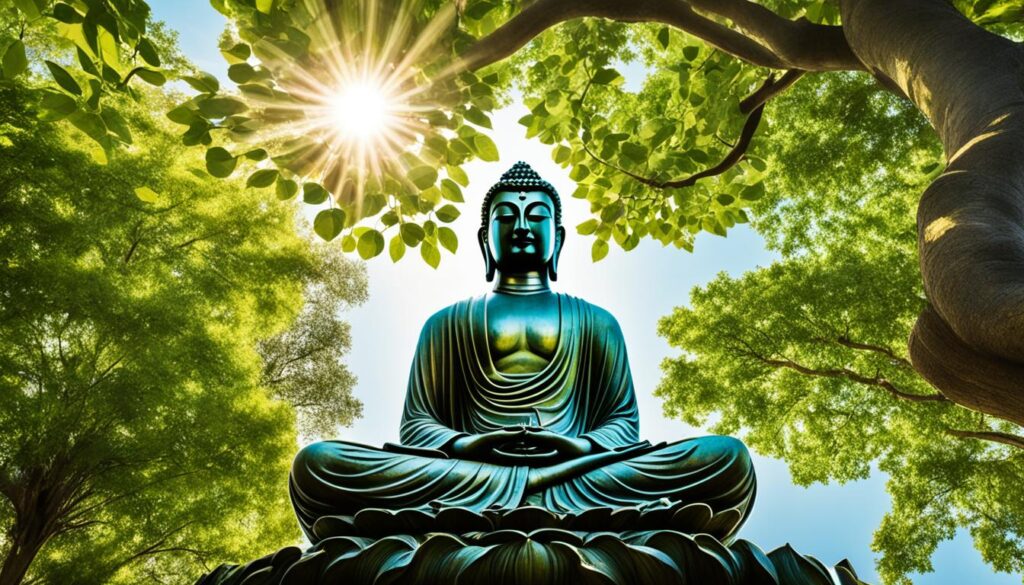 Siddhartha Gautama meditating under the Bodhi tree