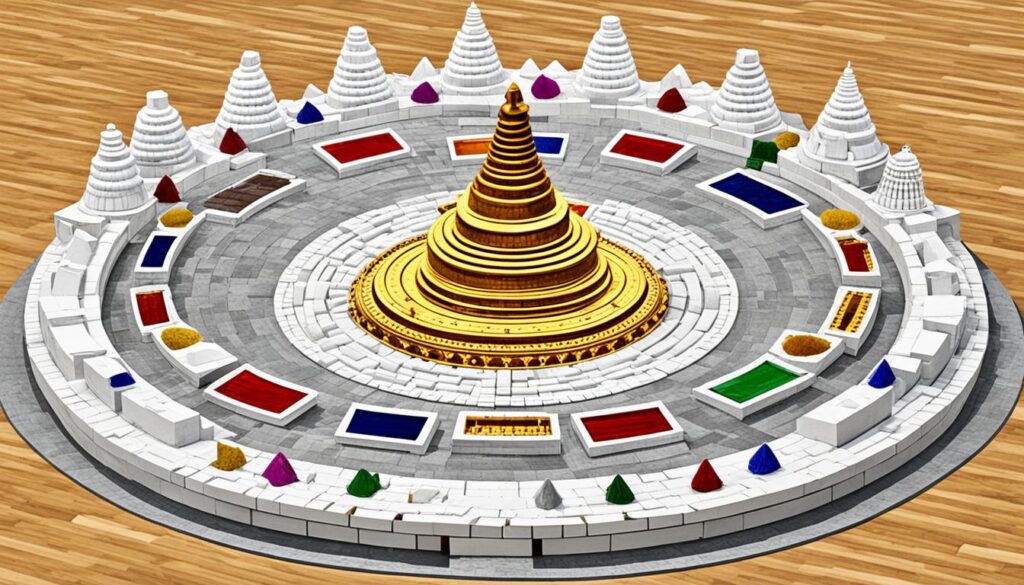 Symbolic representations of the Eight Great Stupas