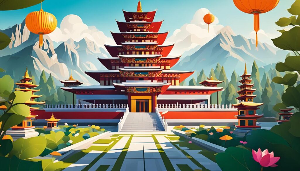 modern Buddhist temple landscape modern Buddhist temple landscape